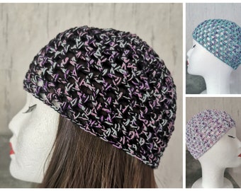 Chapeau de transition, mode années 20, chapeau au crochet, chapeau au crochet boho, chapeaux à paillettes, style Français, chapeau à bonnet en fil pailleté au crochet