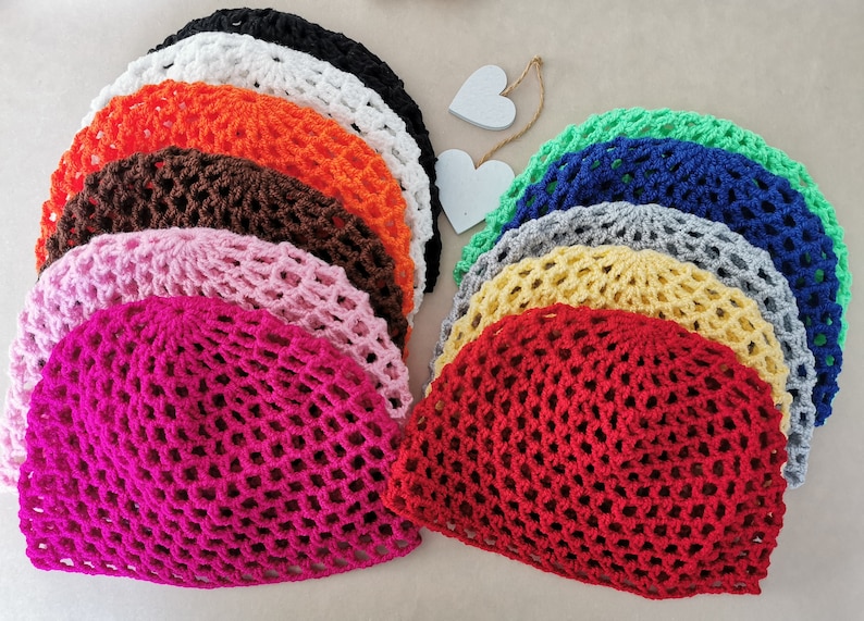 Cappello di transizione, moda anni '20, cappello all'uncinetto, cappello all'uncinetto boho, cappello con teschio, cappello con teschio, cappello a rete lavorato all'uncinetto a mano, ampia selezione di colori immagine 7