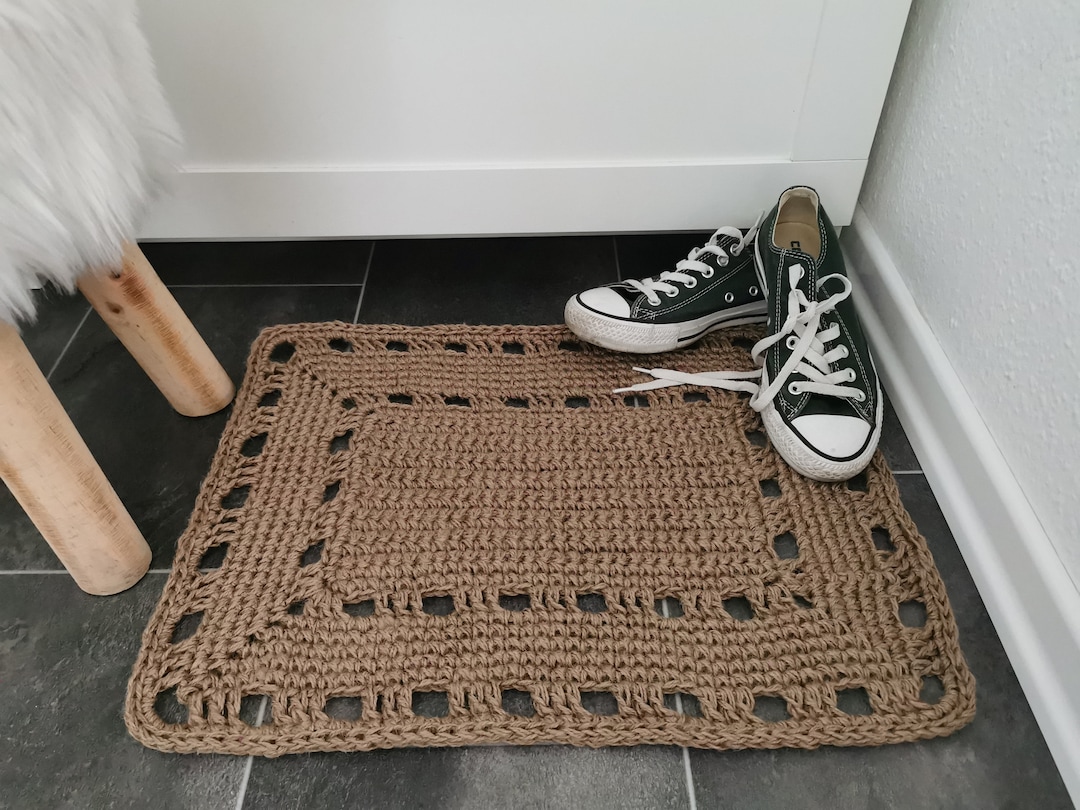 Crochet Jute Rug, Crochet Jute Floor Mat,door Mat,jute Runner,jute Foot