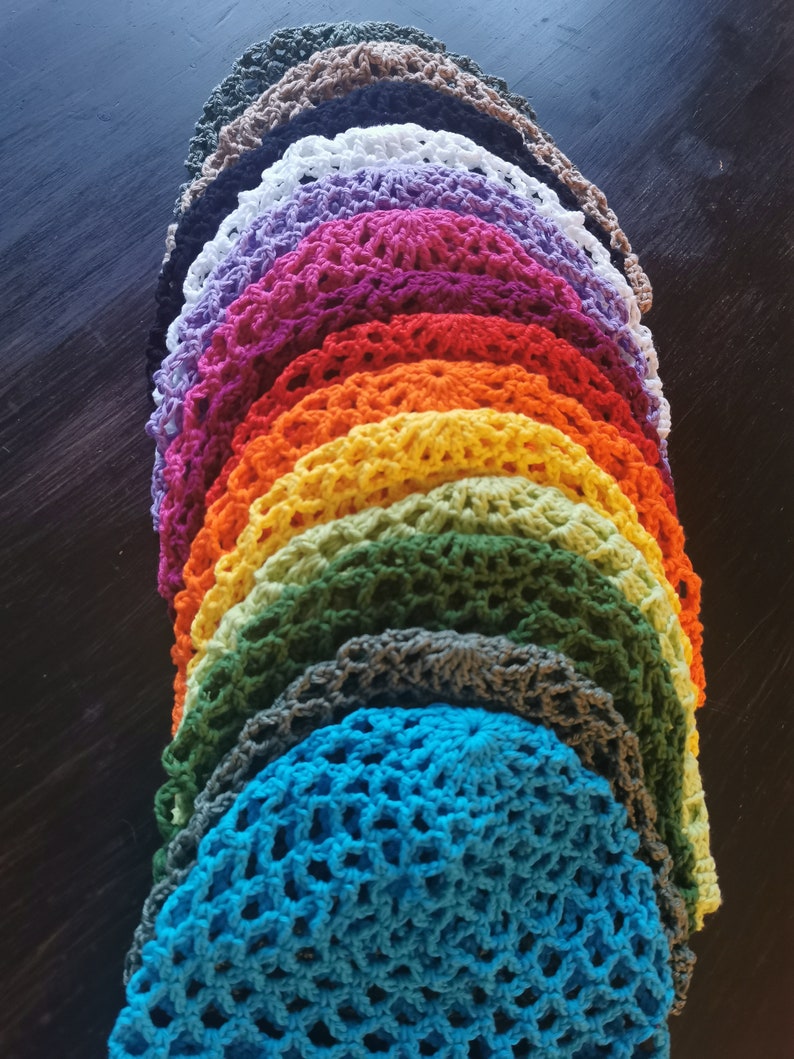 Cotton hat, hat color selection, hat for women, men, children, summer hat, crocheted summer hat, crochet beanie in color selection image 5