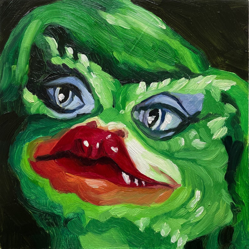 Greta Gremlin Painting, Oil, 6x6 on Hardboard, Fine Art, Oil Painting ...