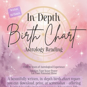 PDF numérique, rapport astrologique du thème natal, lecture du thème natal, analyse du thème natal, thème natal téléchargeable, accouchement le jour même