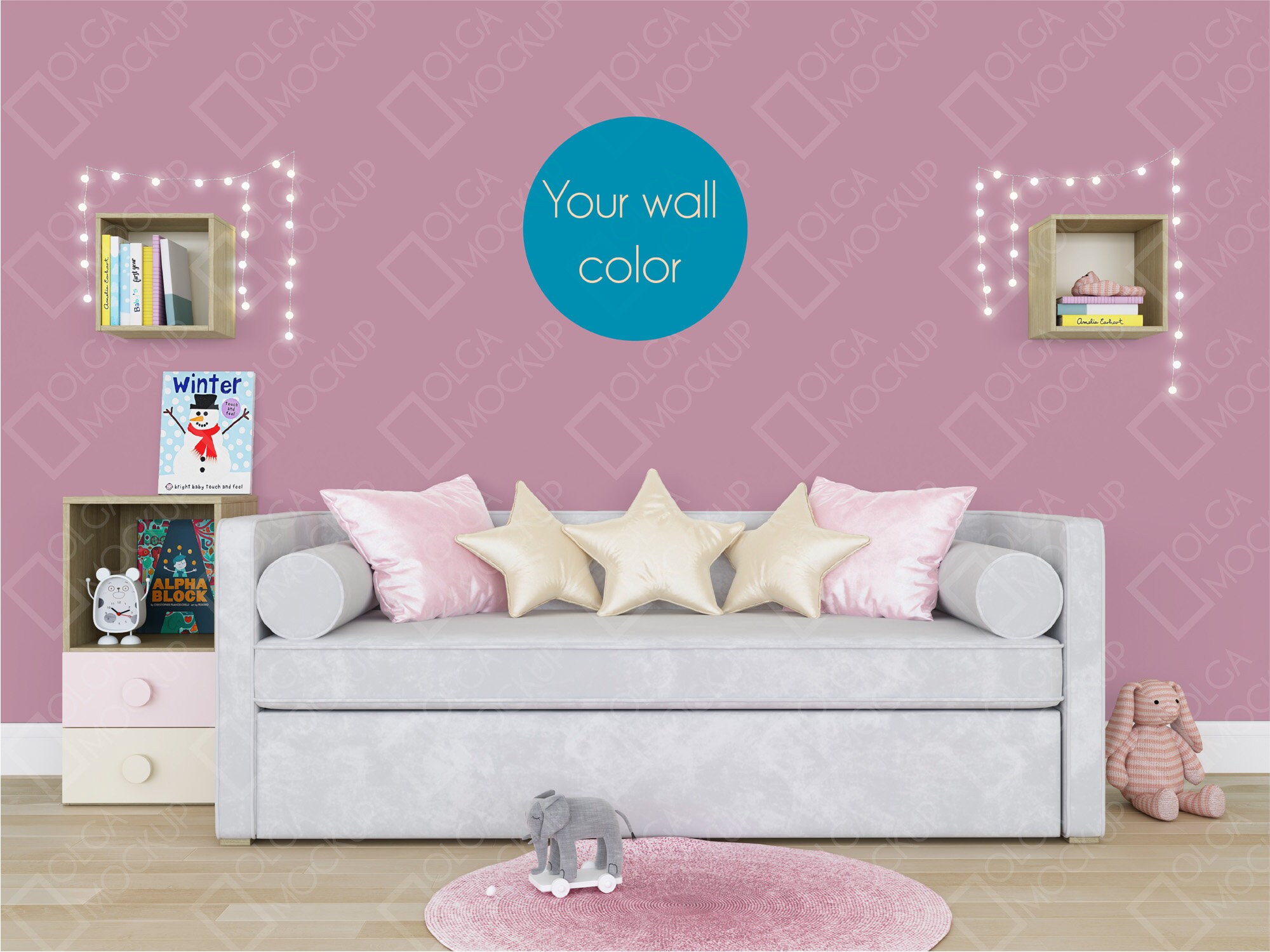 Download Interior mockup bundle Nursery mockup psd Wall mockup Crib ...