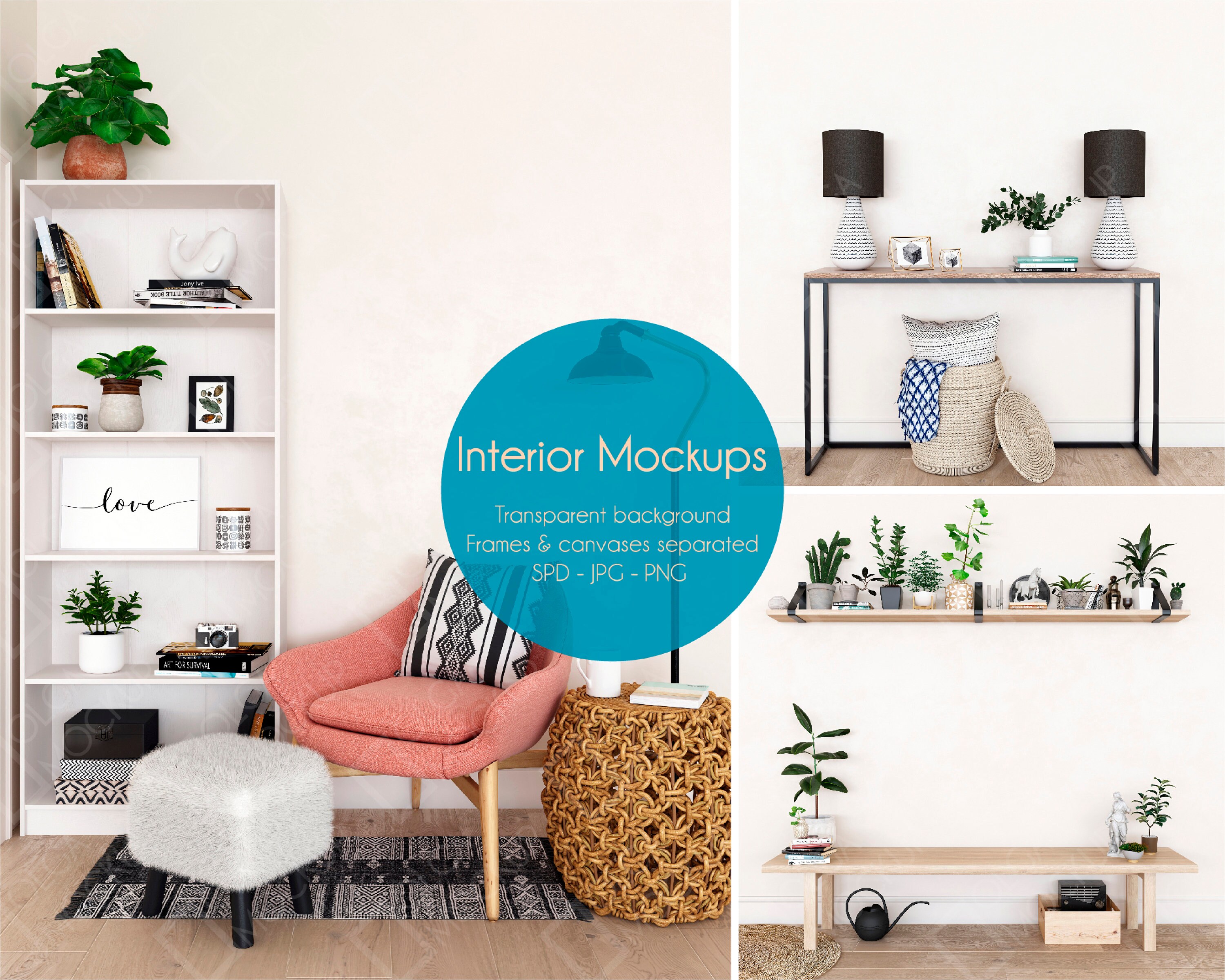 Download Interior Mockup Bundle Wall Mockup Psd Frame Mockup Bench Etsy