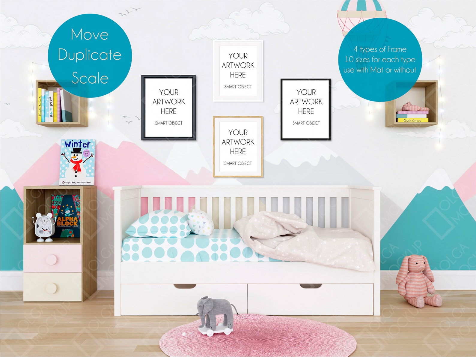 Download Interior mockup bundle Nursery mockup psd Wall mockup Crib ...
