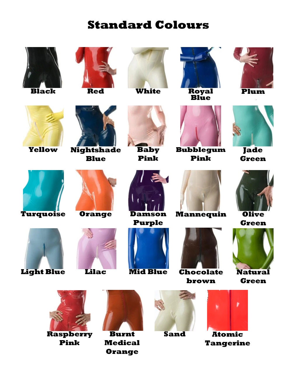 Latex Underwear Latex Thong, Sizes UK 6-16, Various Colours