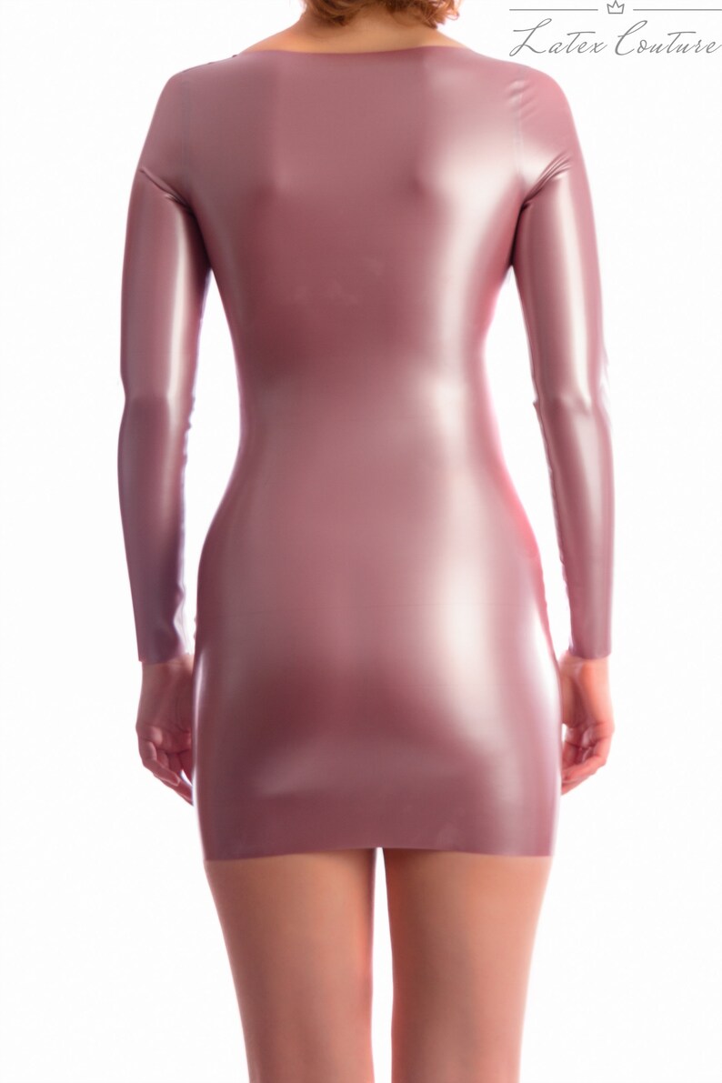Sizes UK 6-16 Latex Dress Gifts for Her Made to order Various Colours Available Long Sleeved Tank Dress