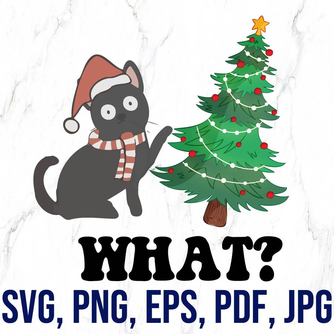 Christmas Cat SVG PNG Xmas Cat Funny Cat Svg Winter Svg Etsy