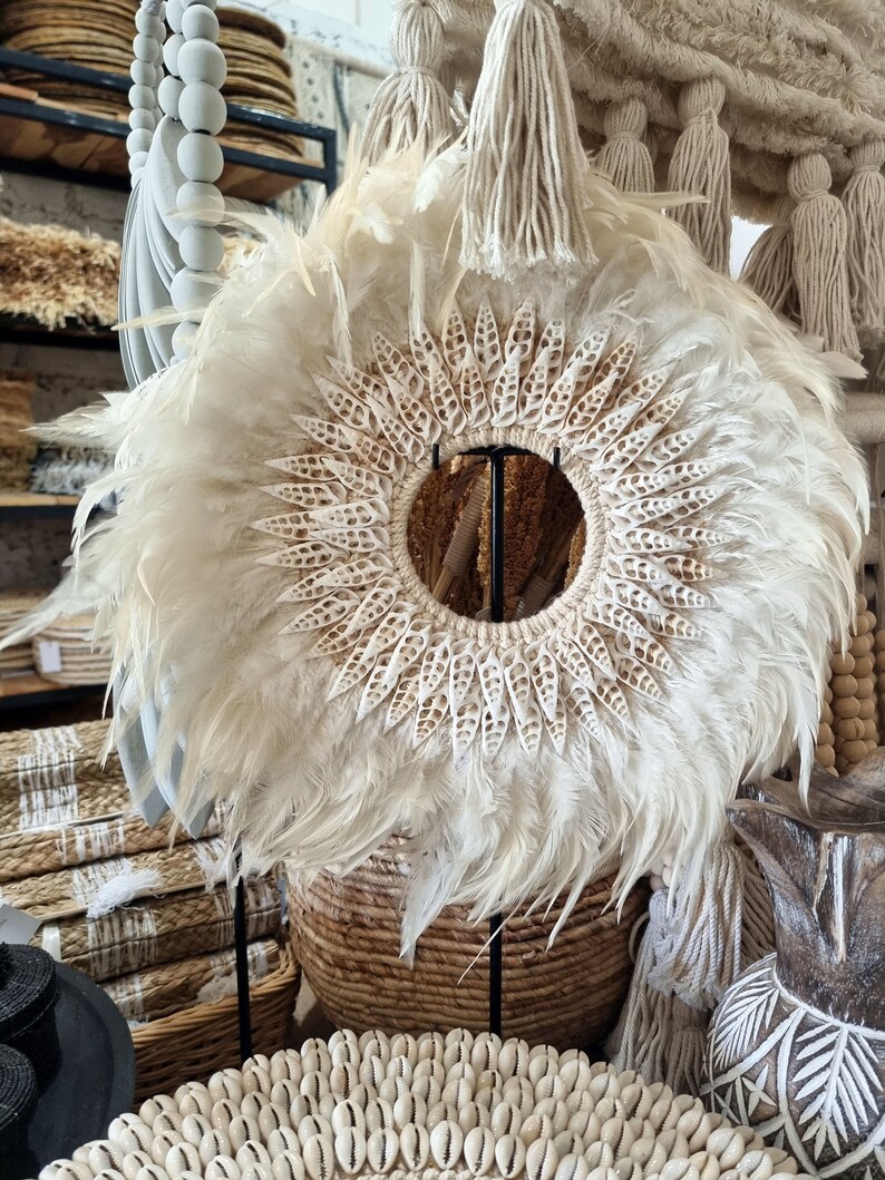 Wall Decor Whith Sea Shells and Feathers Natural Wall Decor Etsy