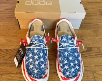 Womens American Flag Hey Dudes - Etsy