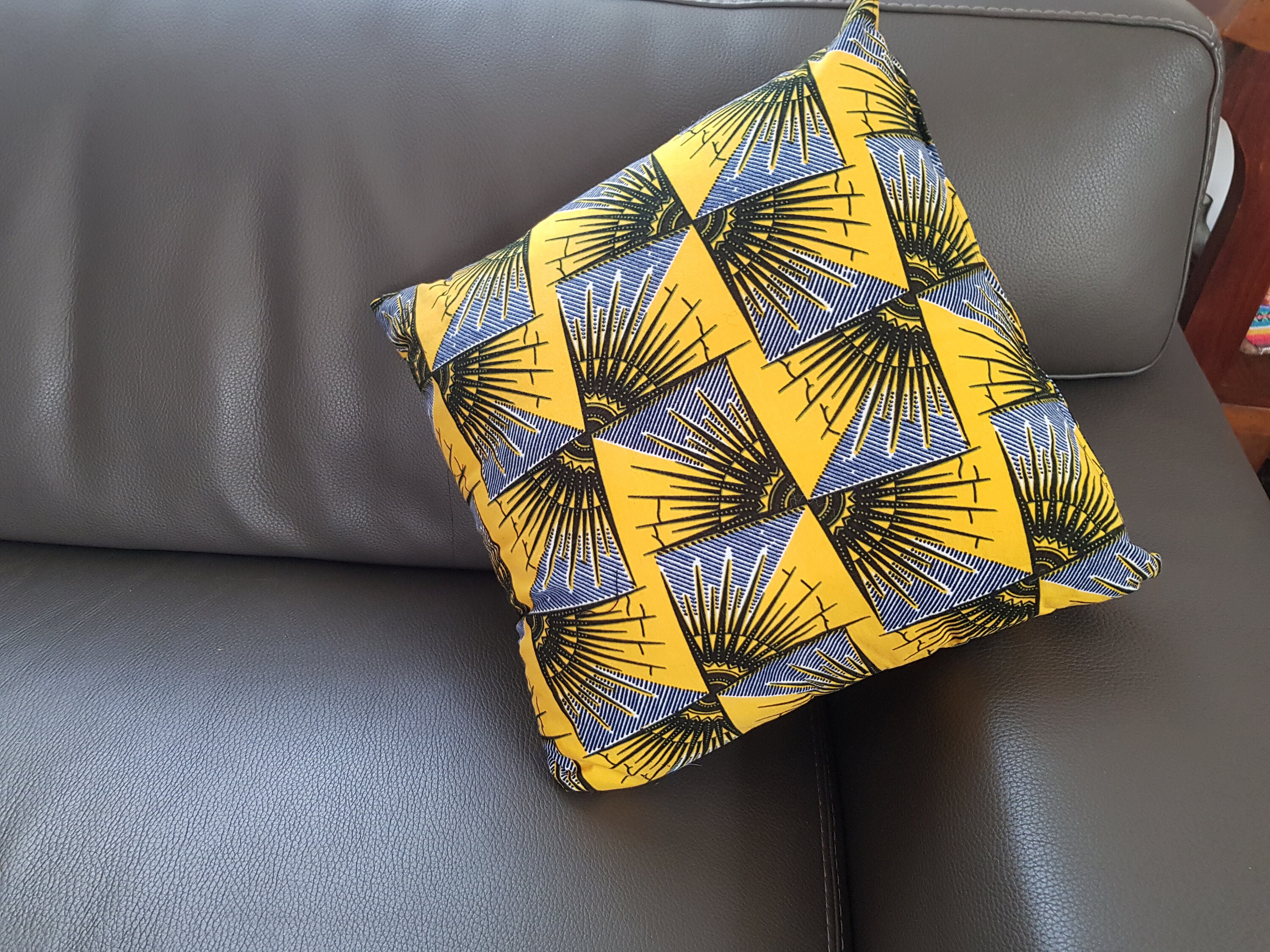 Housse de Coussin en Tissu Coton Wax