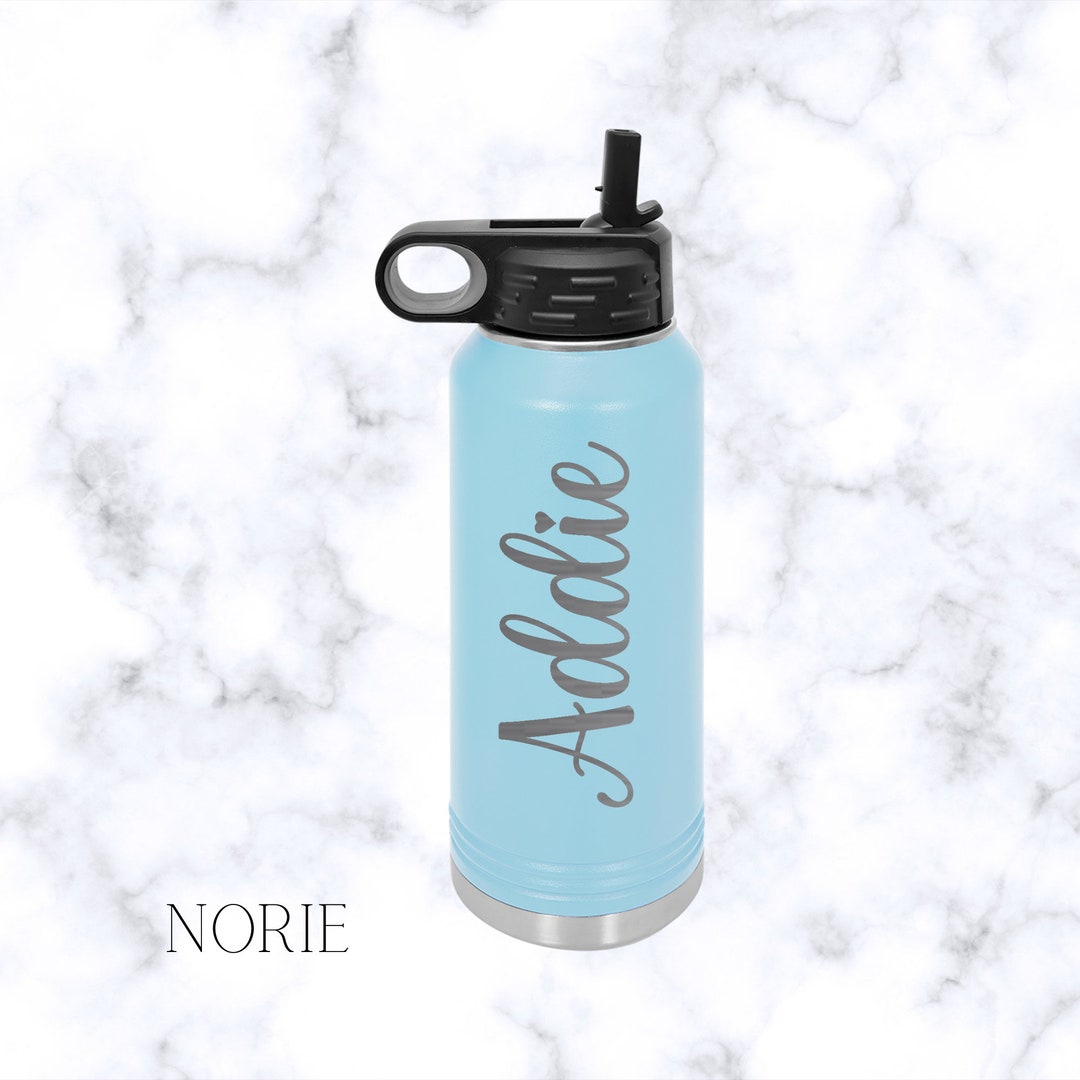 Custom Laser Engraved Water Bottle, 32oz Stainless Steel Workout Bottle ...