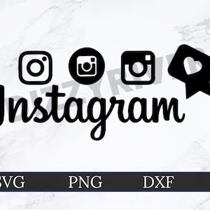 Instagram Logo Bundle SVG | DXF | PNG | Cricut Cut File | Silhouette Cut File | Digital Download | Custom Cut File | Like Button