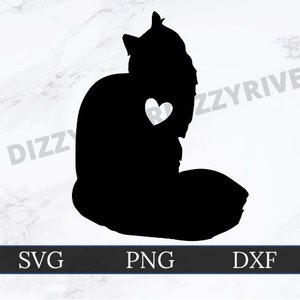 Katze Silhoutette SVG | DXF-| PNG-| Cricut Cut Datei | Silhouette geschnitten Datei | Digitaler Download | Benutzerdefinierte Ausgeschnittene Datei | Maine Coon | Katze Umriss