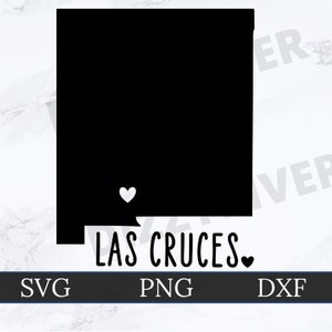 Las Cruces New Mexico SVG | DXF | PNG | Cricut Cut File | Silhouette Cut File | Digital Download | New Mexico State Outline | Heart