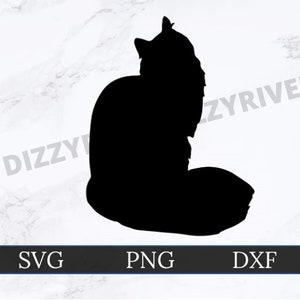 Chat Silhoutette SVG | DXF | PNG | Cricut Cut Fichier | Silhouette Cut File | Téléchargement numérique | Fichier de coupe personnalisé | Maine Coon | Contour de chat