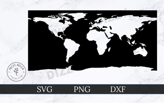 Weltkarte SVG DXF PNG Cricut Cut Datei Silhouette | Etsy Österreich