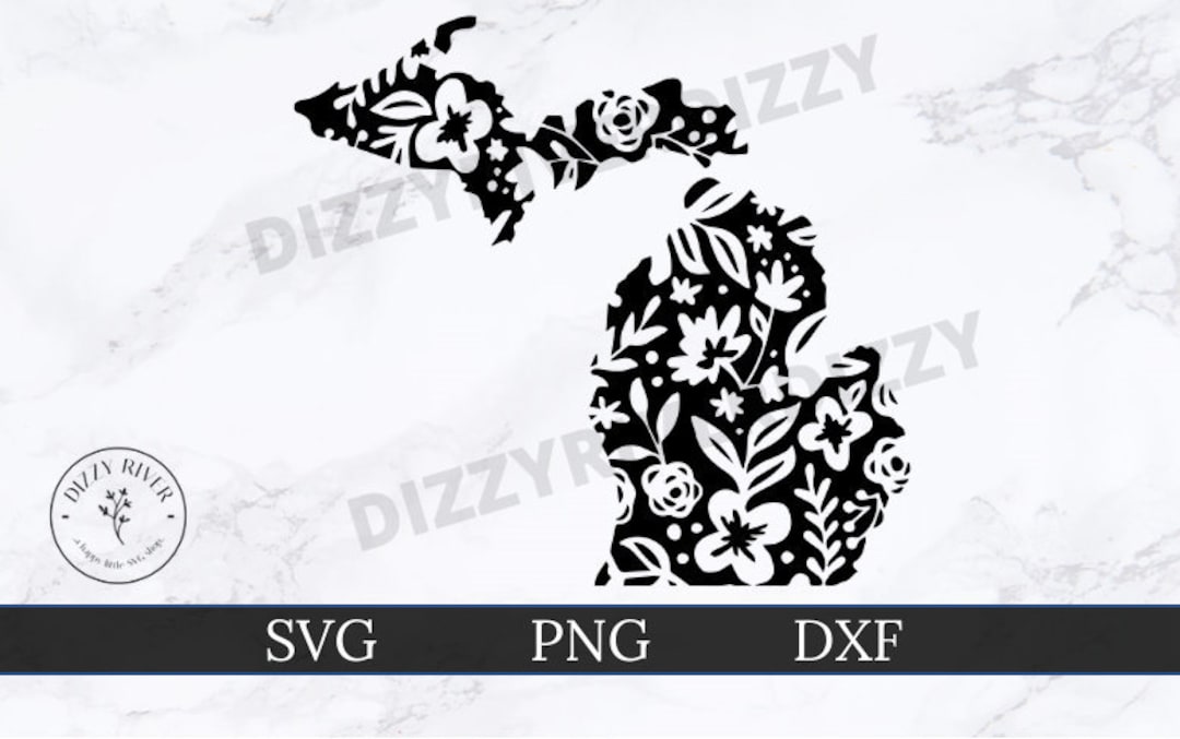 Michigan State Floral SVG | DXF | PNG | Cricut Cut File | Silhouette ...