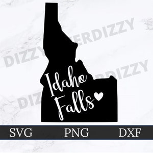 Idaho Falls Idaho SVG | DXF | PNG | Cricut Cut File | Silhouette Cut File | Digital Download | Idaho State Outline | Heart