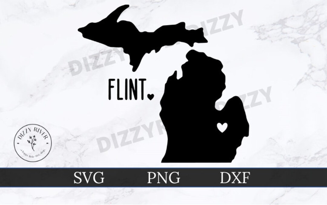 Flint Michigan SVG DXF PNG Cricut Cut File Silhouette Cut File Digital