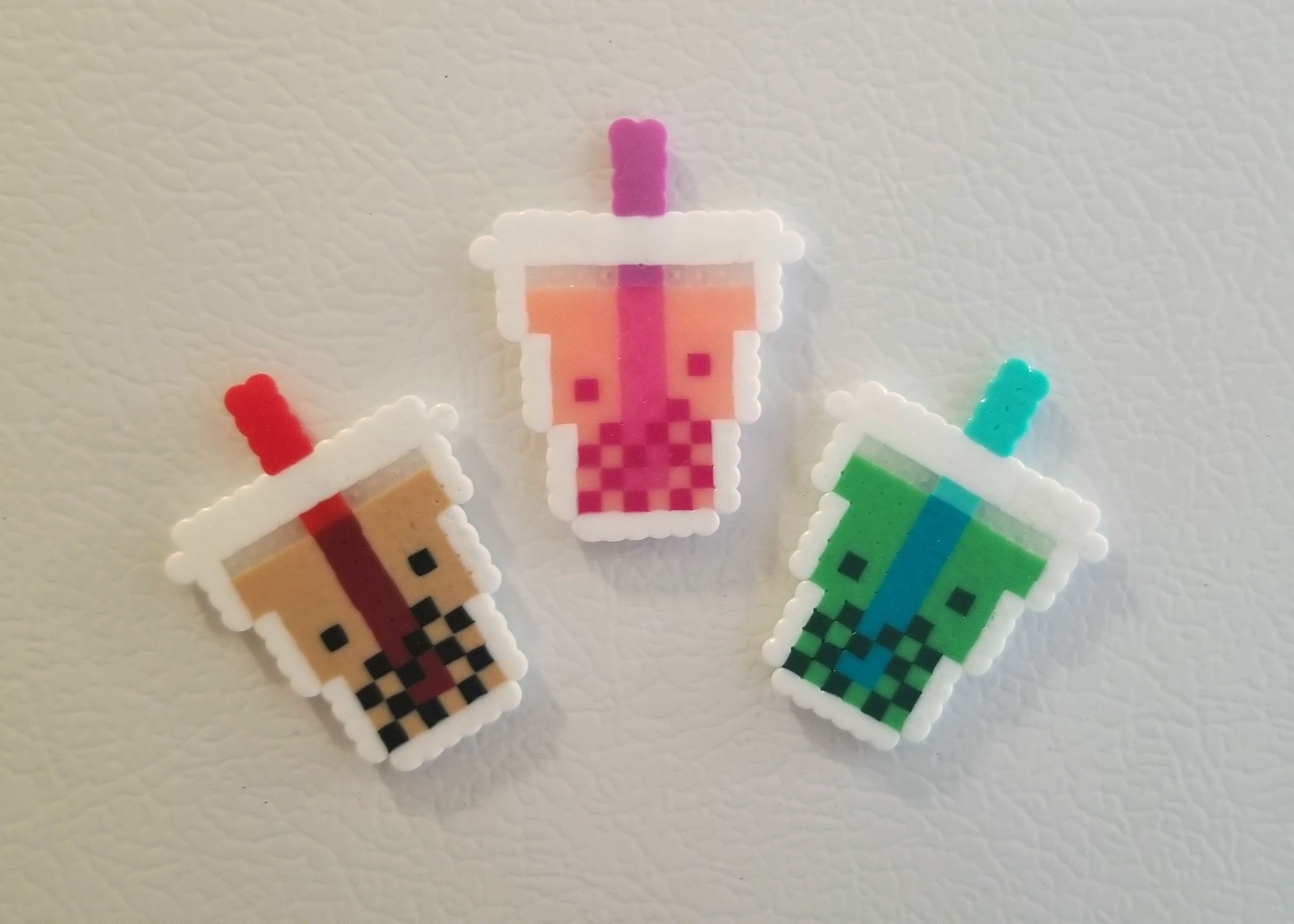 3 Piece Pixel Art Bubble Tea Set Etsy