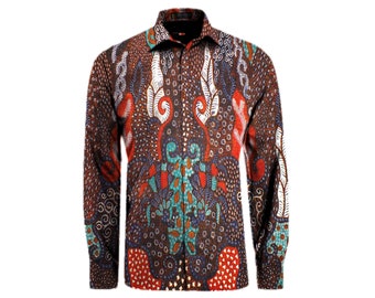 Madura Batik Shirt, Batik Hand Drawn, handmade from the Indonesian island of Madura : Customise shirt size