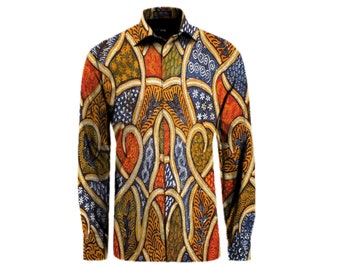 Madura Batik Shirt 100% handmade from the Indonesian island of Madura : Customise shirt size