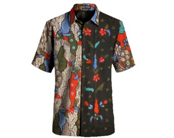 Indonesian Batik Shirt, 100% handmade from the Indonesian island of Madura, Customize shirt size