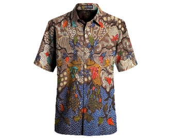 Madura Batik Shirt 100% handmade from the Indonesian island of Madura : Customise shirt size