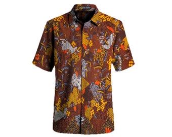 Indonesia Batik Shirt 100% handmade from the Indonesian island of Madura : Customise shirt size