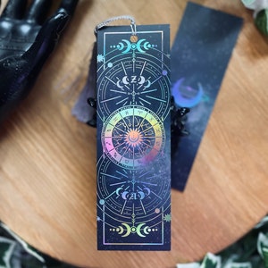 Zodiac Bookmark Foiled Bookmark Witch Goth Silver Tassel