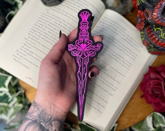 Enemies To Lovers | Dagger Bookmark | Foiled Bookmark | Witch | Gothic | Dagger | Halloween