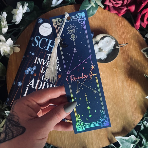 Addie LaRue Inspired Bookmark | Foiled Bookmark  | I Remember You | Zodiac | Bookish