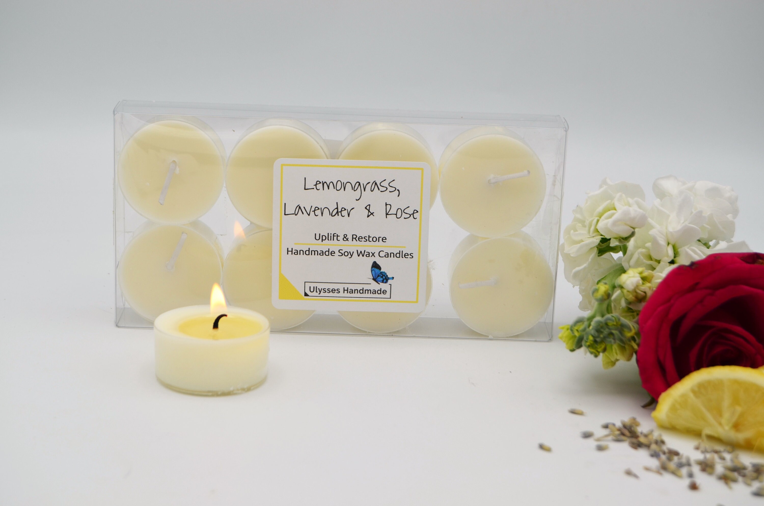 Lemon Lavender & Rose Soy Tea light candles Etsy