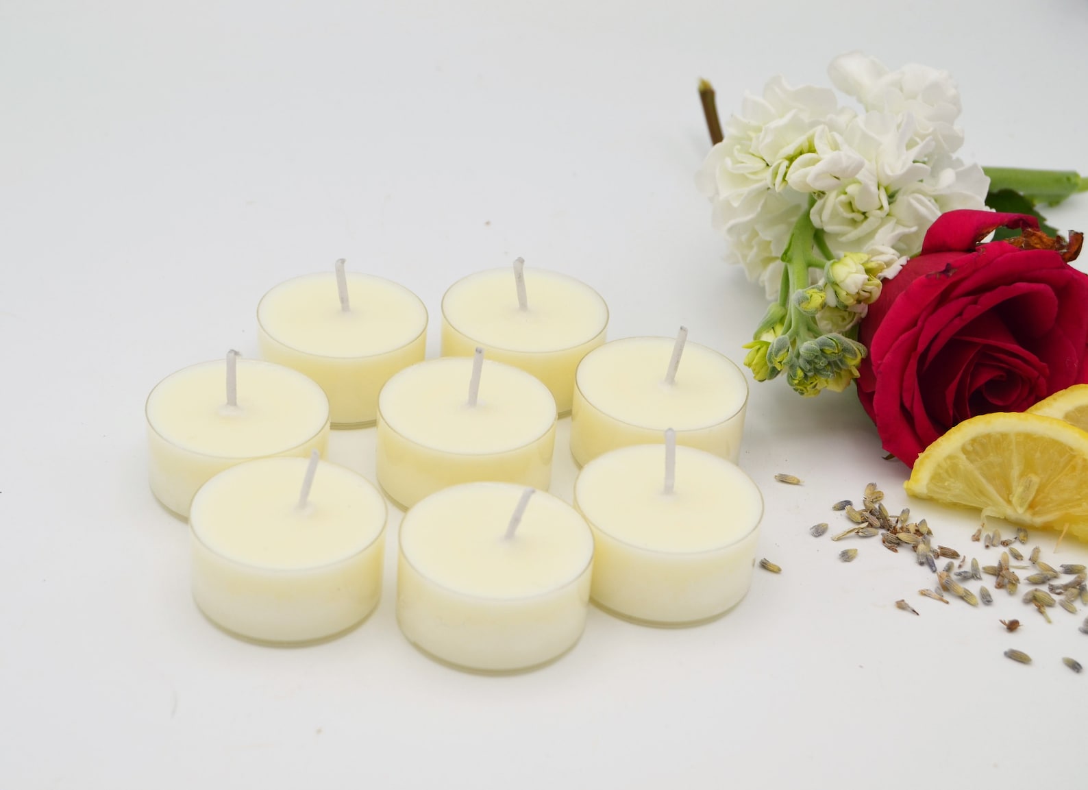Lemon Lavender & Rose Soy Tea light candles Etsy