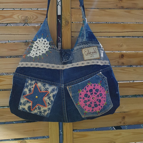 Sac bandoulière en jean recyclé