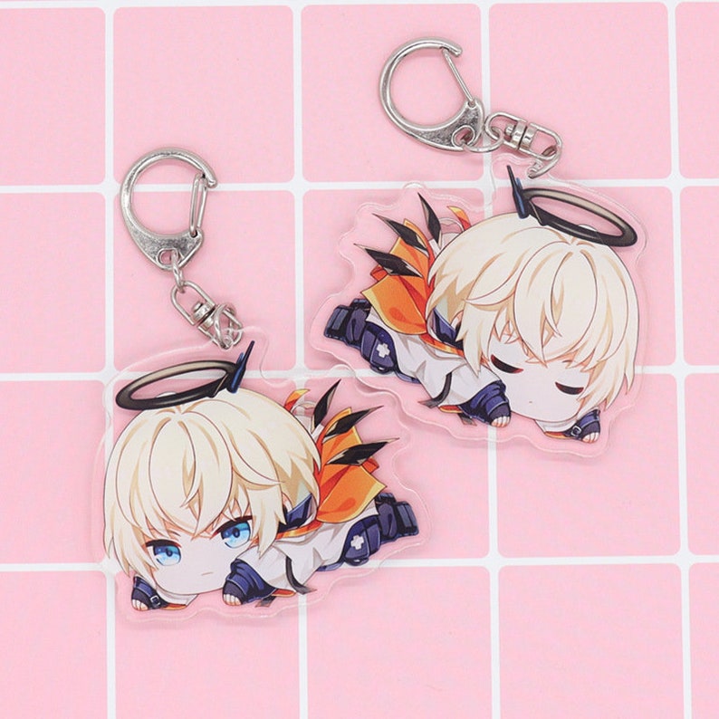 SilverAsh Exusiai SilverAsh Texas Ch/'en Nightingale Lappland 2PCS OF Arknights Online Game Anime Acrylic Keychain Charm AMIYA