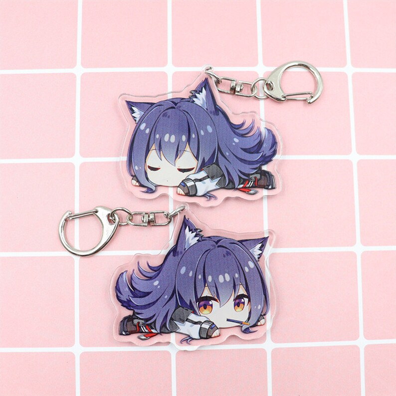 SilverAsh Exusiai SilverAsh Texas Ch/'en Nightingale Lappland 2PCS OF Arknights Online Game Anime Acrylic Keychain Charm AMIYA