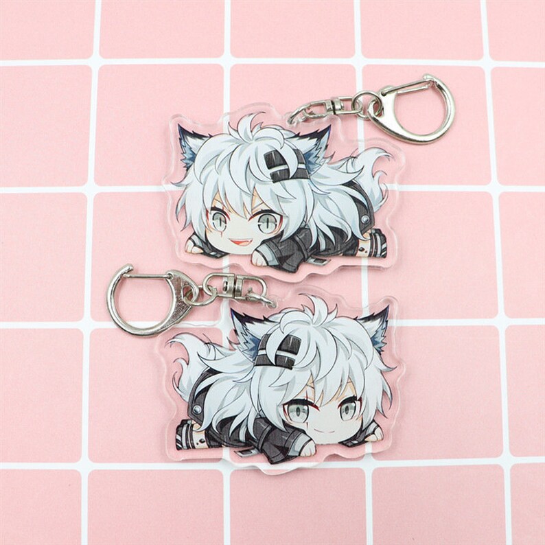 SilverAsh Exusiai SilverAsh Texas Ch/'en Nightingale Lappland 2PCS OF Arknights Online Game Anime Acrylic Keychain Charm AMIYA
