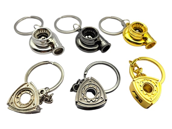 2PC Keychain Set Wankel Rotary Engine Turbo Keychain Combo
