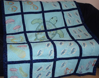 Sea turtle ocean quilt