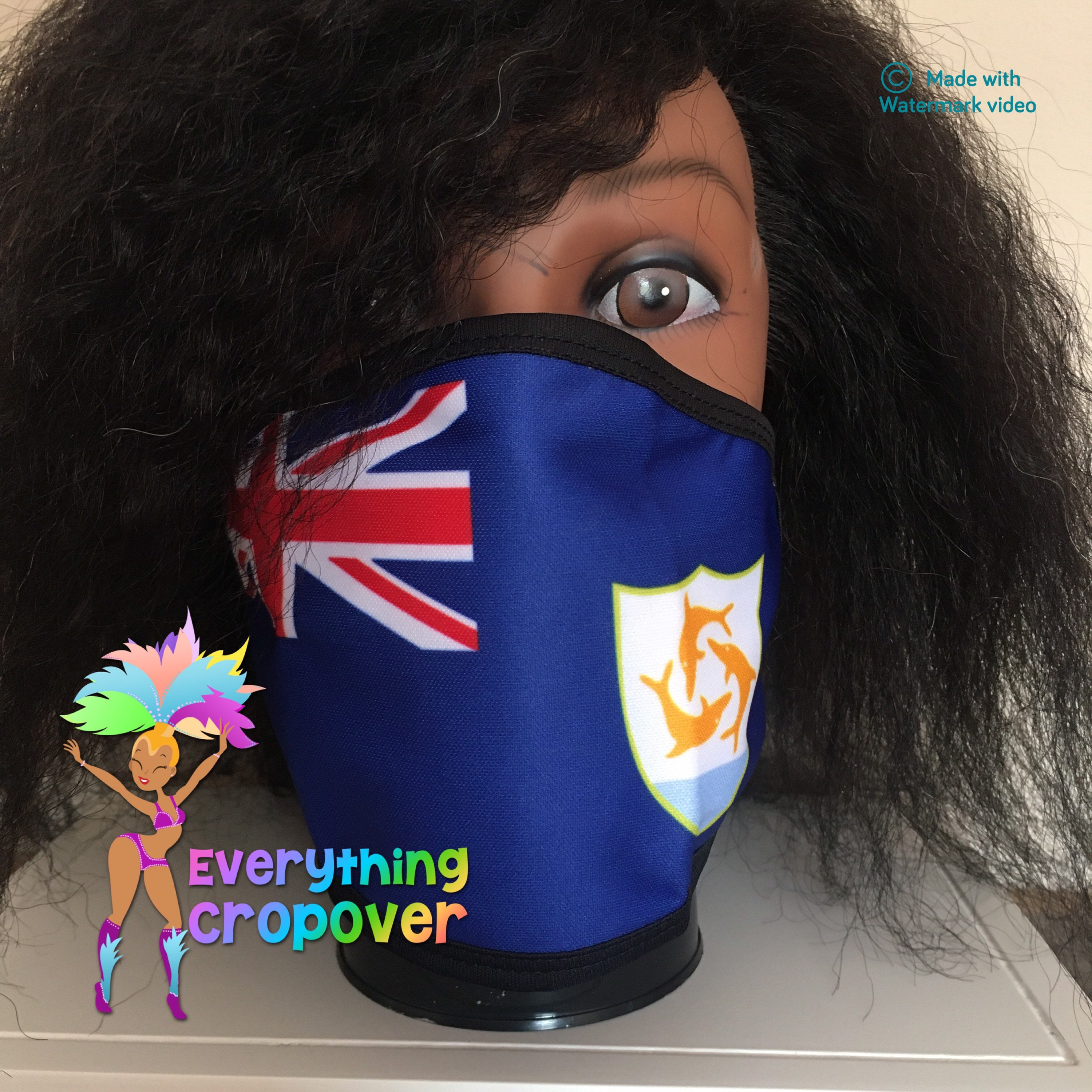 Anguilla Flag Face Mask For Carnival J Ouvert Festival Etsy Canada