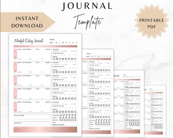 Weight loss journal, Food Diary, Weight loss planner, Diet planner, Diet journal, Printable planner, Mindful eating journal, food log