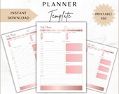 Undated Planner | Daily Tracker | Printable PDF | A4 Letter & A5 Printable Planner | Diary