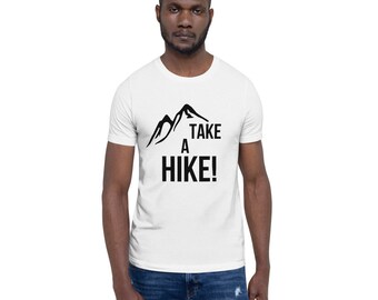 Items Similar To Take A Hike Organic T Shirt Hiking Nature Trees Great Outdoors Recreation Unisex Screen Printed Grunge Distressed On Etsy