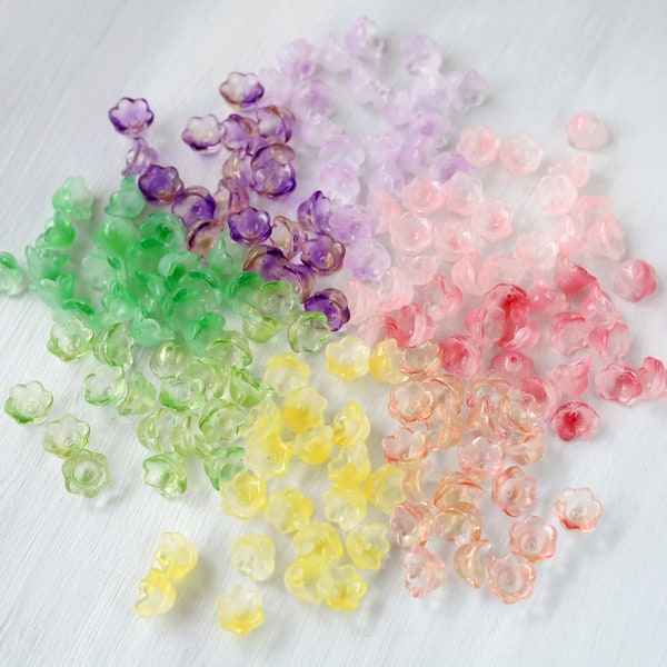 20 PCS Glass Bell Flower Beads. lily of the valley bead. glass trumpet flower beads. earring flower beads. jewelry making supply