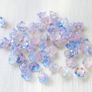 20 PCS 12mm Bell Flower Beads. aurora lilac lily of the valley flower bead. trumpet flower beads. earrings jewelry making supply