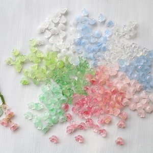 20 PCS Glass Bell Flower Beads. lily of the valley bead. glass trumpet flower beads. earring flower beads. jewelry making supply