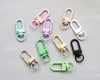 2 PCS  Key Clasp. square snap clasp. key chain enamel swivel clasp. color key hook. lanyard key clasp