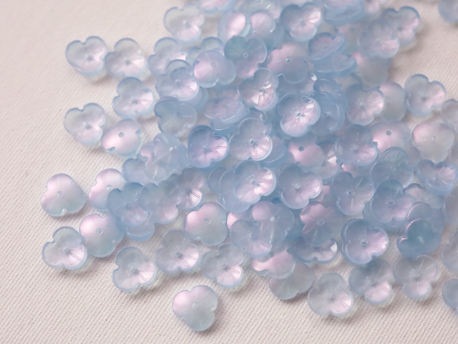 20 PCS 12mm Light Blue Glass Flower Beads. 3 Petals Flower Etsy